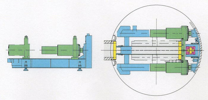 イセキ開発工機　小口径推進　元押ｼﾞｬｯｷ概要図